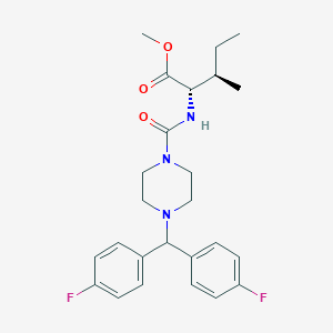 molecular formula C25H31F2N3O3 B8072934 methyl (2S,3R)-2-[[4-[bis(4-fluorophenyl)methyl]piperazine-1-carbonyl]amino]-3-methylpentanoate 