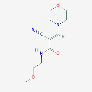 molecular formula C11H17N3O3 B8072939 (E)-2-cyano-N-(2-methoxyethyl)-3-morpholin-4-ylprop-2-enamide 