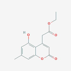 molecular formula C14H14O5 B8072948 Ethyl 2-(5-hydroxy-7-methyl-2-oxochromen-4-yl)acetate 