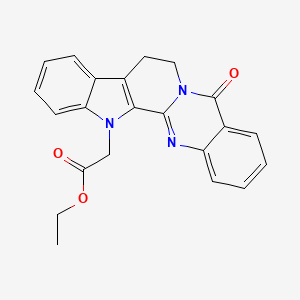 molecular formula C22H19N3O3 B8072961 Ethyl 2-(14-oxo-3,13,21-triazapentacyclo[11.8.0.02,10.04,9.015,20]henicosa-1(21),2(10),4,6,8,15,17,19-octaen-3-yl)acetate 