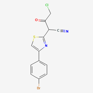 molecular formula C13H8BrClN2OS B8072999 alpha-(Chloroacetyl)-4-(4-bromophenyl)-2-thiazoleacetonitrile 