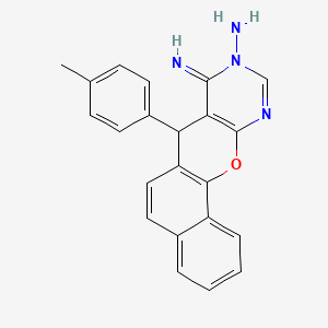 molecular formula C22H18N4O B8073043 8-imino-7-(4-methylphenyl)-7H-benzo[7,8]chromeno[2,3-d]pyrimidin-9(8H)-ylamine 