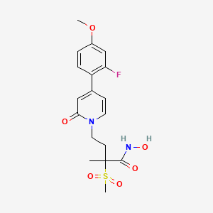 4-[4-(2-fluoro-4-methoxyphenyl)-2-oxopyridin-1-yl]-N-hydroxy-2-methyl-2-methylsulfonylbutanamide