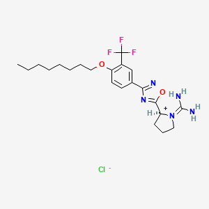 [(2S)-2-[3-[4-octoxy-3-(trifluoromethyl)phenyl]-1,2,4-oxadiazol-5-yl]pyrrolidin-1-ium-1-ylidene]methanediamine;chloride