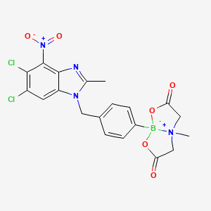 1-[4-[(5,6-Dichloro-2-methyl-4-nitrobenzimidazol-1-yl)methyl]phenyl]-5-methyl-2,8-dioxa-5-azonia-1-boranuidabicyclo[3.3.0]octane-3,7-dione