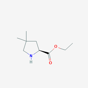 molecular formula C9H17NO2 B8073126 (S)-Ethyl 4,4-dimethylpyrrolidine-2-carboxylate 