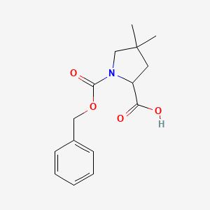 molecular formula C15H19NO4 B8073133 1-Cbz-4,4-dimethyl-pyrrolidine-2-carboxylic acid 