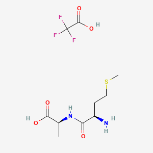(2S)-2-[(2R)-2-amino-4-(methylsulfanyl)butanamido]propanoic acid; trifluoroacetic acid