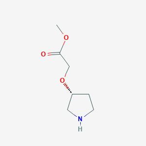 molecular formula C7H13NO3 B8073197 (R)-(Pyrrolidin-3-yloxy)-acetic acid methyl ester 