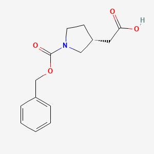 molecular formula C14H17NO4 B8073203 2-[(3R)-1-[(benzyloxy)carbonyl]pyrrolidin-3-yl]acetic acid 