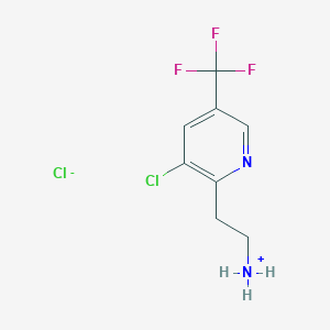 molecular formula C8H9Cl2F3N2 B8073236 2-[3-Chloro-5-(trifluoromethyl)pyridin-2-yl]ethylazanium;chloride 