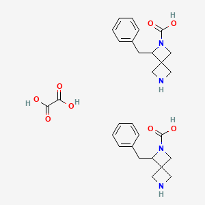 molecular formula C28H34N4O8 B8073253 3-Benzyl-2,6-diazaspiro[3.3]heptane-2-carboxylic acid;oxalic acid 