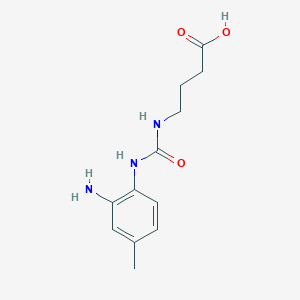 molecular formula C12H17N3O3 B8073275 4-[(2-Amino-4-methylphenyl)carbamoylamino]butanoic acid 