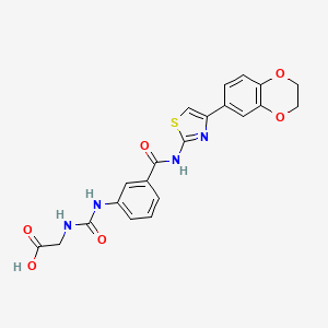 2-[[3-[[4-(2,3-Dihydro-1,4-benzodioxin-6-yl)-1,3-thiazol-2-yl]carbamoyl]phenyl]carbamoylamino]acetic acid