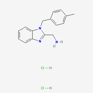 molecular formula C16H19Cl2N3 B8073295 [1-[(4-Methylphenyl)methyl]benzimidazol-2-yl]methanamine;dihydrochloride 