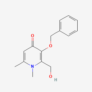 molecular formula C15H17NO3 B8073307 1,6-Dimethyl-2-hydroxymethyl-3-benzyloxypyridin-4(1H)-one 
