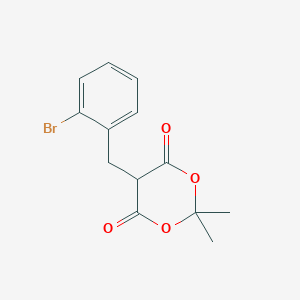 molecular formula C13H13BrO4 B8073322 5-[(2-Bromophenyl)methyl]-2,2-dimethyl-1,3-dioxane-4,6-dione 