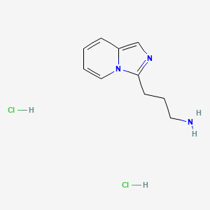 molecular formula C10H15Cl2N3 B8073364 3-Imidazo[1,5-a]pyridin-3-ylpropan-1-amine;dihydrochloride 