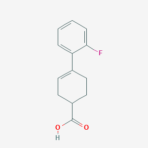 molecular formula C13H13FO2 B8073399 4-(2-Fluorophenyl)cyclohex-3-ene-1-carboxylic acid 