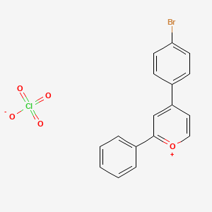 molecular formula C17H12BrClO5 B8073413 4-(4-Bromophenyl)-2-phenylpyrylium;perchlorate 