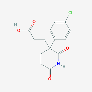 molecular formula C14H14ClNO4 B8073422 3-[3-(4-Chlorophenyl)-2,6-dioxopiperidin-3-yl]propanoic acid 