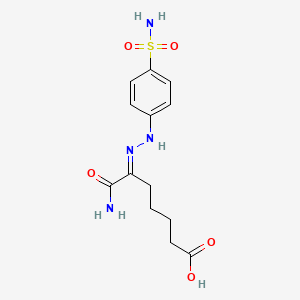 molecular formula C13H18N4O5S B8073468 (6E)-7-amino-7-oxo-6-[(4-sulfamoylphenyl)hydrazinylidene]heptanoic acid 