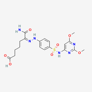 (6Z)-7-amino-6-[[4-[(2,6-dimethoxypyrimidin-4-yl)sulfamoyl]phenyl]hydrazinylidene]-7-oxoheptanoic acid