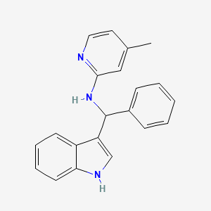 molecular formula C21H19N3 B8073497 N-[1H-indol-3-yl(phenyl)methyl]-4-methylpyridin-2-amine 