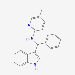 N-[1H-indol-3-yl(phenyl)methyl]-5-methylpyridin-2-amine