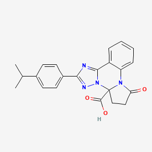 3-Oxo-9-(4-propan-2-ylphenyl)-2,7,8,10-tetrazatetracyclo[10.4.0.02,6.07,11]hexadeca-1(16),8,10,12,14-pentaene-6-carboxylic acid