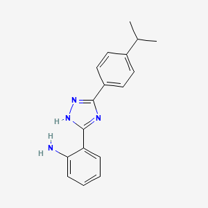 molecular formula C17H18N4 B8073521 2-[3-(4-propan-2-ylphenyl)-1H-1,2,4-triazol-5-yl]aniline 