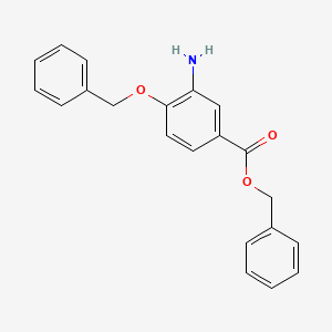 molecular formula C21H19NO3 B8073558 Benzyl 3-amino-4-phenylmethoxybenzoate 