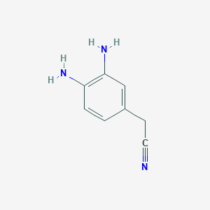 molecular formula C8H9N3 B8073634 1,2-Diamino-4-cyanomethylbenzene 