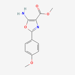 molecular formula C12H12N2O4 B8073655 Methyl 5-amino-2-(4-methoxyphenyl)-1,3-oxazole-4-carboxylate 