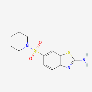 molecular formula C13H17N3O2S2 B8073678 6-(3-Methylpiperidin-1-yl)sulfonyl-1,3-benzothiazol-2-amine 