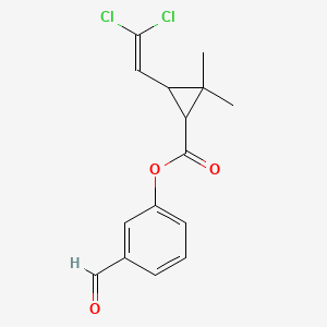 molecular formula C15H14Cl2O3 B8073702 (3-Formylphenyl) 3-(2,2-dichloroethenyl)-2,2-dimethylcyclopropane-1-carboxylate 