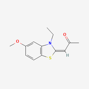 molecular formula C13H15NO2S B8073738 (1E)-1-(3-ethyl-5-methoxy-1,3-benzothiazol-2-ylidene)propan-2-one 