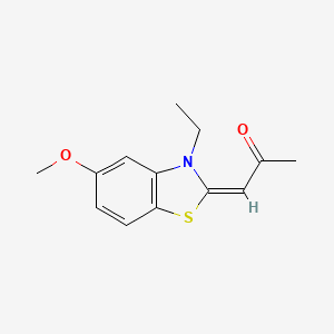 (1E)-1-(3-ethyl-5-methoxy-1,3-benzothiazol-2-ylidene)propan-2-one