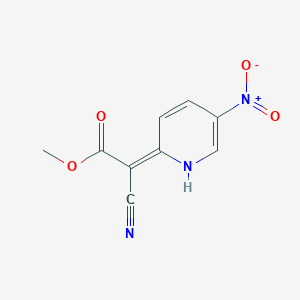molecular formula C9H7N3O4 B8073764 methyl (2E)-2-cyano-2-(5-nitro-1H-pyridin-2-ylidene)acetate 