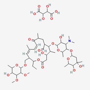 molecular formula C49H81NO23 B8073872 2,3-dihydroxybutanedioic acid;(11Z,13Z)-6-[5-(4,5-dihydroxy-4,6-dimethyloxan-2-yl)oxy-4-(dimethylamino)-3-hydroxy-6-methyloxan-2-yl]oxy-16-ethyl-4-hydroxy-15-[(5-hydroxy-3,4-dimethoxy-6-methyloxan-2-yl)oxymethyl]-5,9,13-trimethyl-2,10-dioxo-1-oxacyclohexadeca-11,13-diene-7-carbaldehyde 