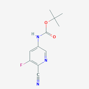 molecular formula C11H12FN3O2 B8073892 6-Cyano-5-fluoro-nicotinic acid tert-butyl ester 