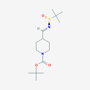 (S)-t-Butyl 4-(((tert-butylsulfinyl)imino)methyl)piperidine-1-carboxylate