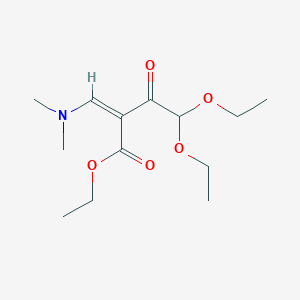 molecular formula C13H23NO5 B8073916 Ethyl 2-[(dimethylamino)methylidene]-4,4-diethoxy-3-oxobutanoate 