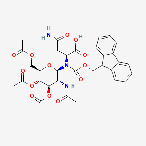 (2S)-2-[[(2R,3R,4R,5S,6R)-3-acetamido-4,5-diacetyloxy-6-(acetyloxymethyl)oxan-2-yl]-(9H-fluoren-9-ylmethoxycarbonyl)amino]-4-amino-4-oxobutanoic acid