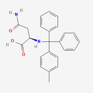molecular formula C24H24N2O3 B8073973 (2R)-4-amino-2-[[(4-methylphenyl)-diphenylmethyl]amino]-4-oxobutanoic acid 