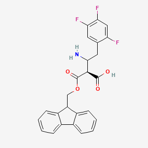 molecular formula C25H20F3NO4 B8074034 (2S)-3-Amino-2-{[(9H-fluoren-9-yl)methoxy]carbonyl}-4-(2,4,5-trifluorophenyl)butanoic acid 
