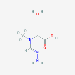 molecular formula C4H11N3O3 B8074073 2-[[(E)-hydrazinylidenemethyl]-(trideuteriomethyl)amino]acetic acid;hydrate 