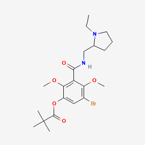 [5-Bromo-3-[(1-ethylpyrrolidin-2-yl)methylcarbamoyl]-2,4-dimethoxyphenyl] 2,2-dimethylpropanoate