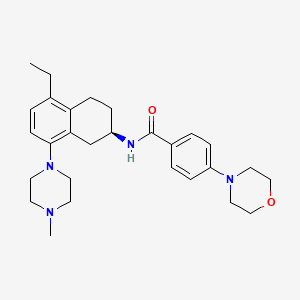 molecular formula C28H38N4O2 B8074122 (R)-N-[5-Ethyl-8-(4-methylpiperazin-1-yl)-1,2,3,4-tetrahydro-2-naphthyl]4-morpholinobenzamide 