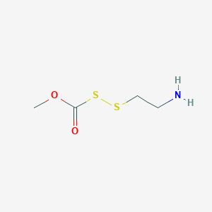 molecular formula C4H9NO2S2 B8074136 Methyl (2-aminoethyldisulfanyl)formate 